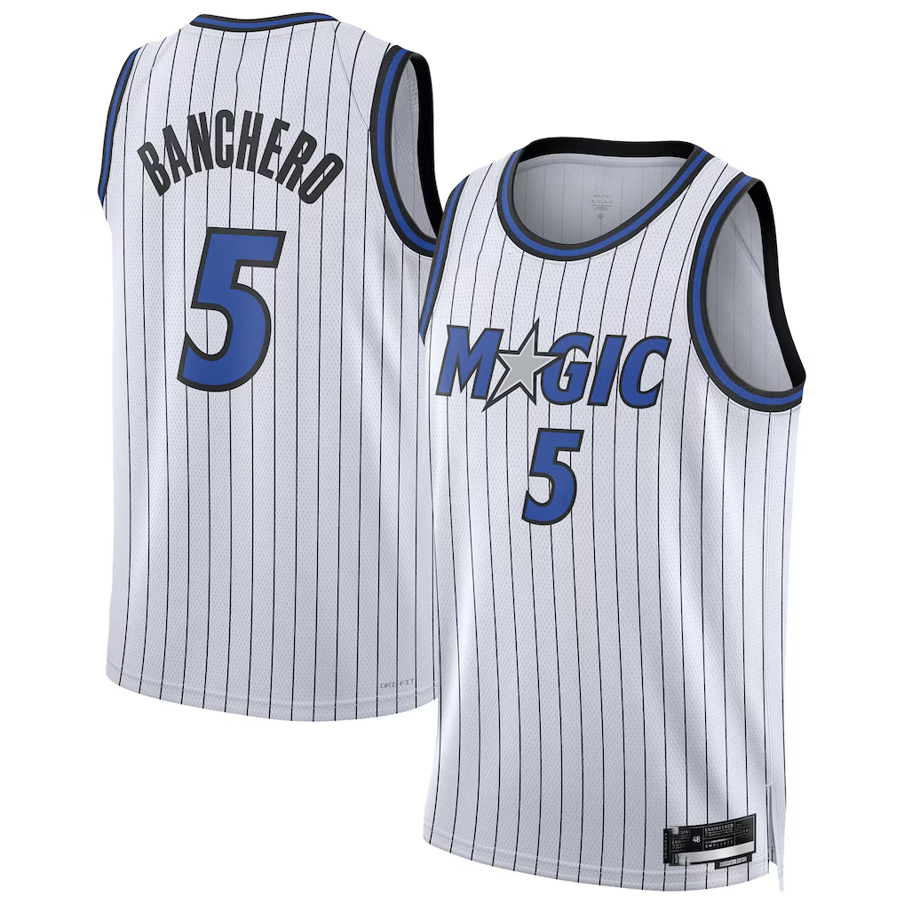 harde O.Magic #5 Paolo Banchero White Swingman Player Jerseys - Association Edition