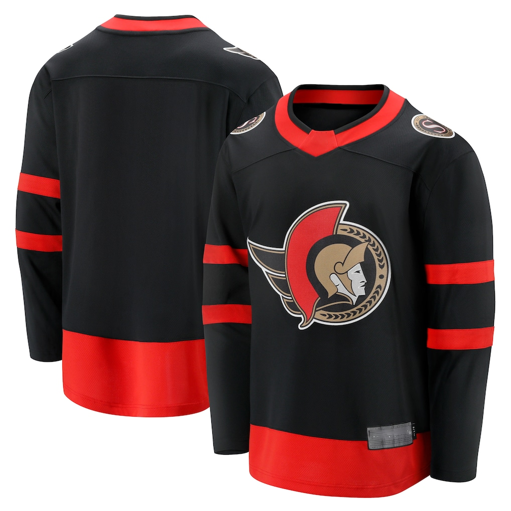harde O.Senators Black Home Breakaway Jerseys