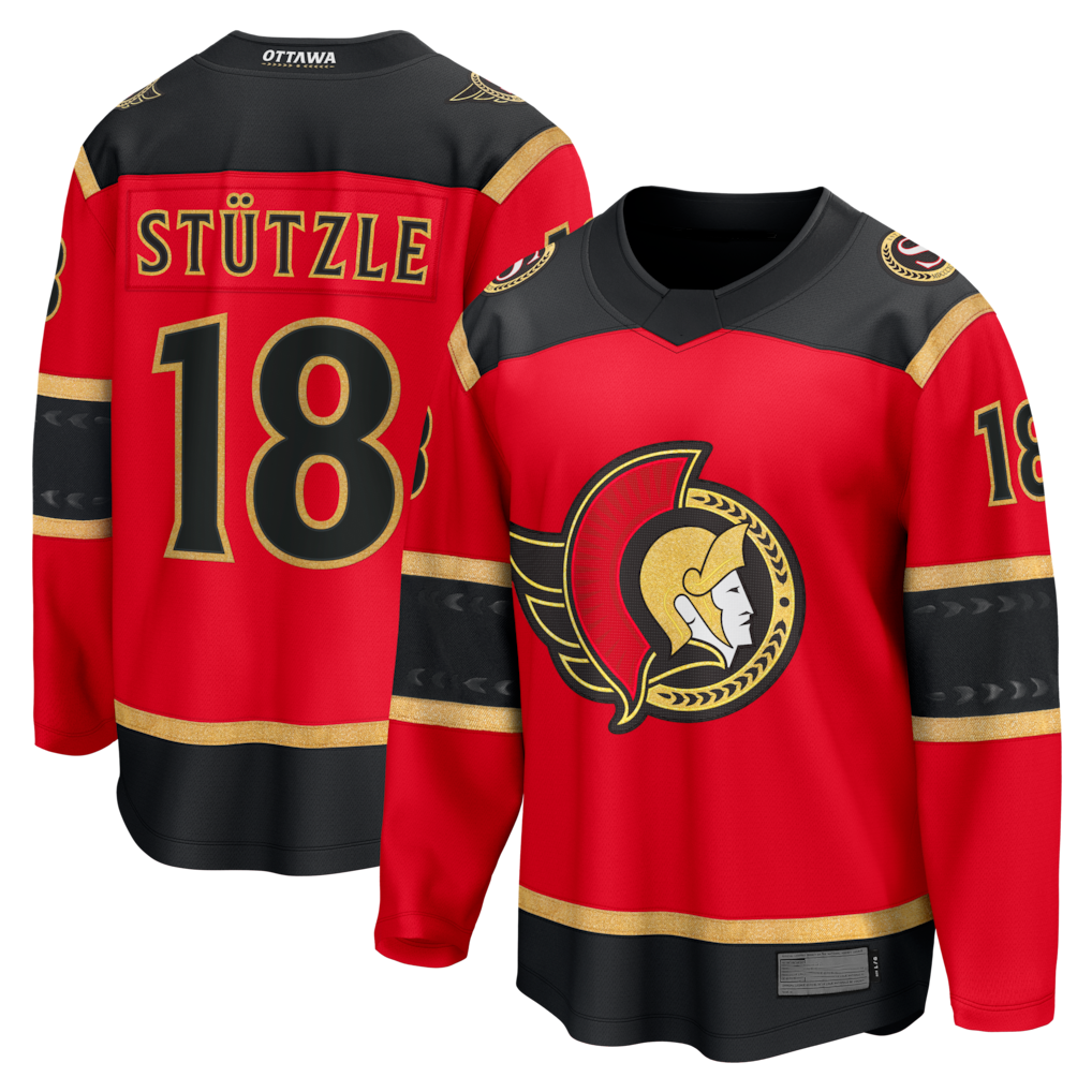 harde O.Senators #18 Tim Stutzle Red Alternate Breakaway Jerseys