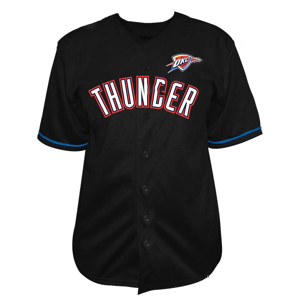 harde OC.Thunder Black Big & Tall Pop Full-Button Stitched Jerseys