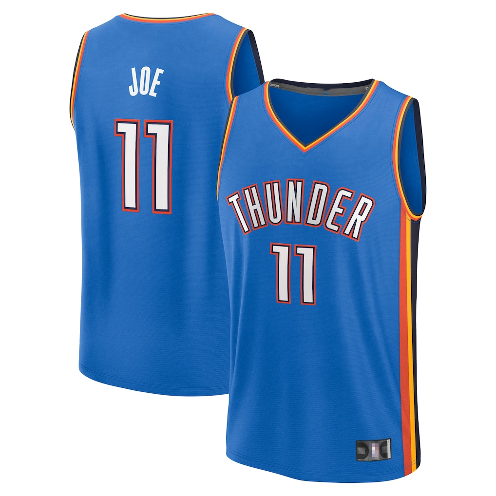harde OC.Thunder #11 Isaiah Joe Blue Fast Break Replica Player Stitched Jerseys- Icon Edition