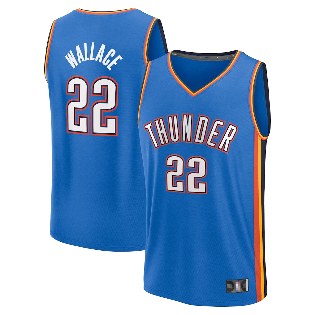 harde OC.Thunder #22 Cason Wallace Blue Fast Break Replica Player Stitched Jerseys - Icon Edition