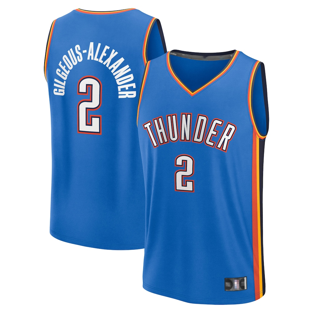 harde OC.Thunder #2 Shai Gilgeous-Alexander Blue Fast Break Replica Player Stitched Stitched Jerseys-Icon Edition