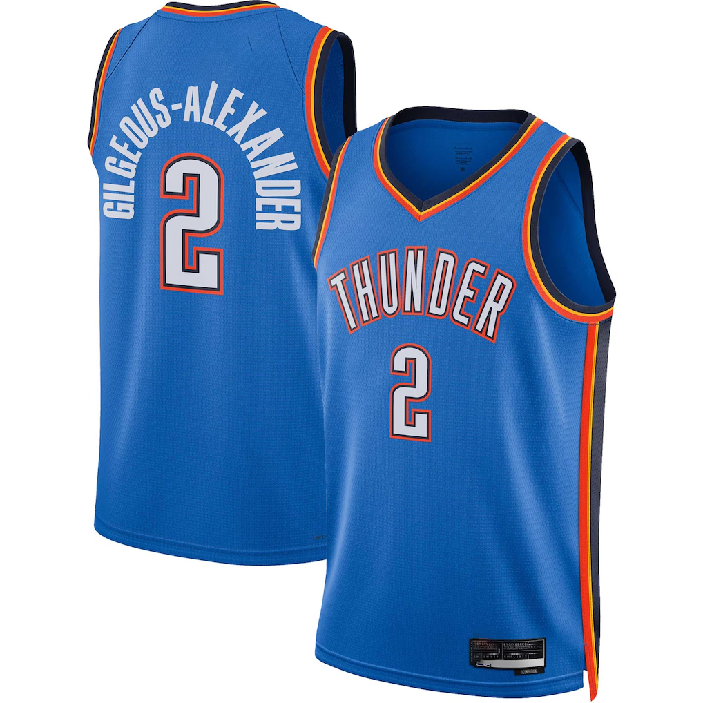harde OC.Thunder #2 Shai Gilgeous-Alexander Blue Swingman Stitched Jerseys - Icon Edition