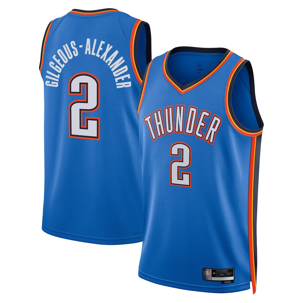 harde OC.Thunder #2 Shai Gilgeous-Alexander Blue Swingman Stitched Jerseys- Icon Edition