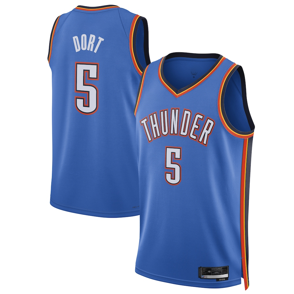 harde OC.Thunder #5 Luguentz Dort Blue Swingman Player Stitched Jerseys - Icon Edition