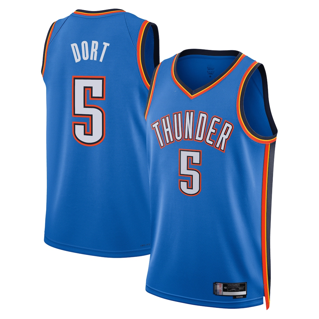 harde OC.Thunder #5 Luguentz Dort Blue Swingman Stitched Jerseys - Icon Edition