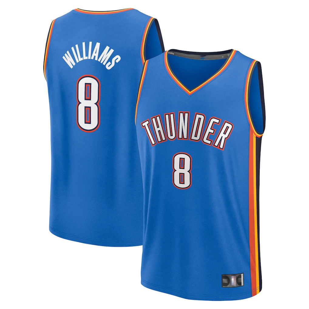 harde OC.Thunder #8 Jalen Williams Blue Fast Break Replica Player Stitched Jerseys - Icon Edition