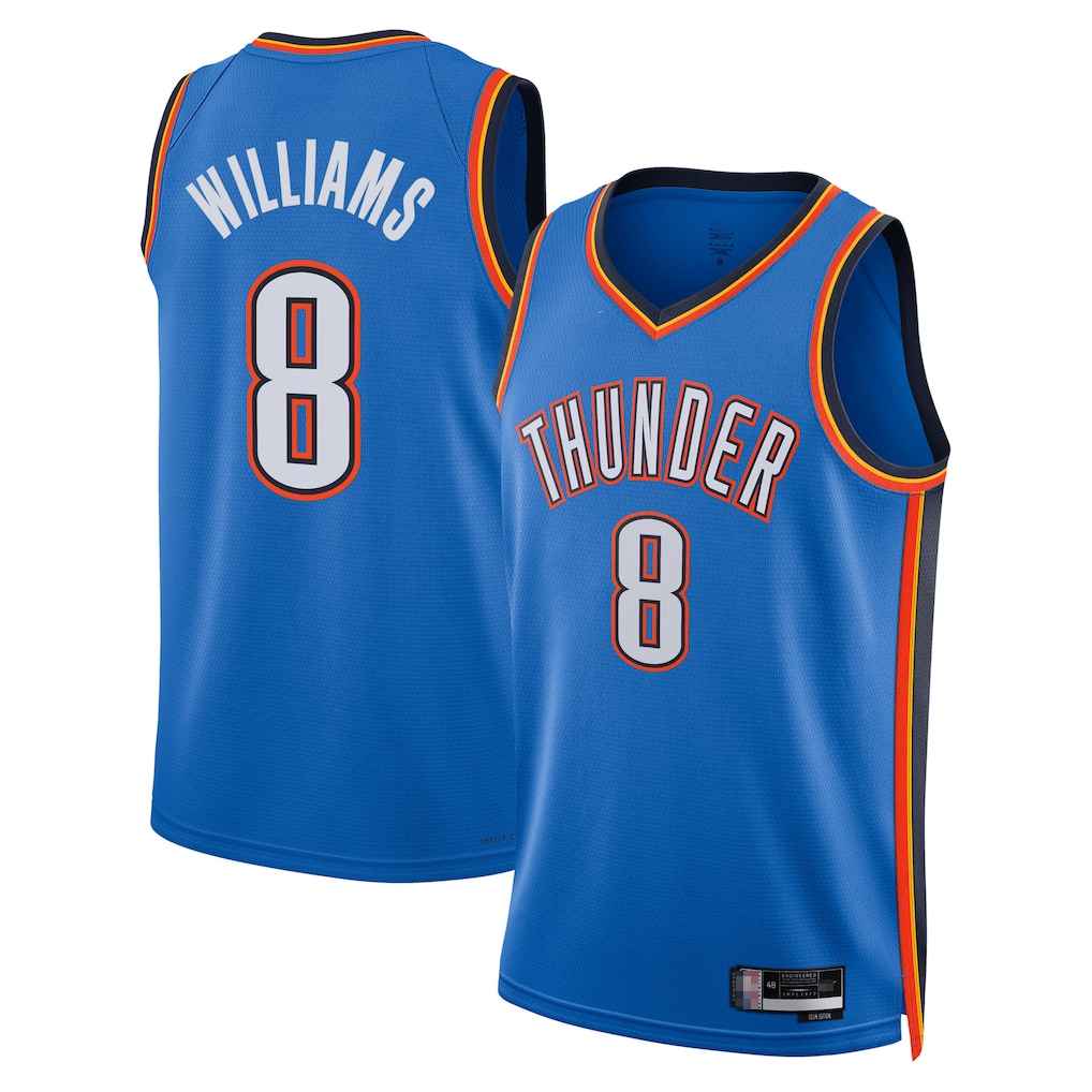 harde OC.Thunder #8 Jared McCain Blue Swingman Stitched Jerseys - Icon Edition