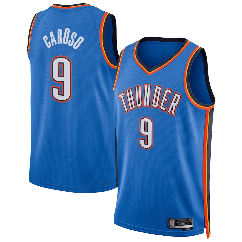 harde OC.Thunder #9 Alex Caruso Blue Swingman Stitched Jerseys - Icon Edition