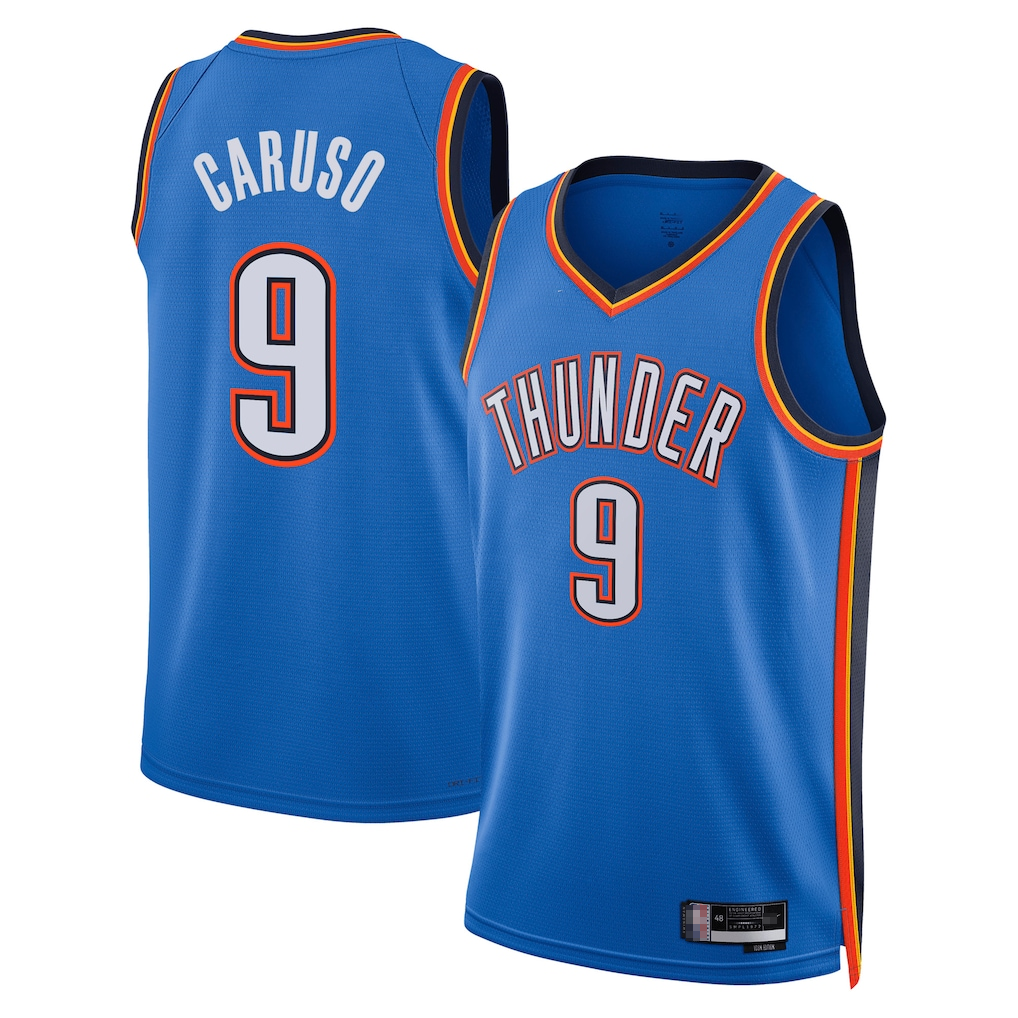 harde OC.Thunder #9 Alex Caruso Blue Swingman Stitched Jerseys- Icon Edition