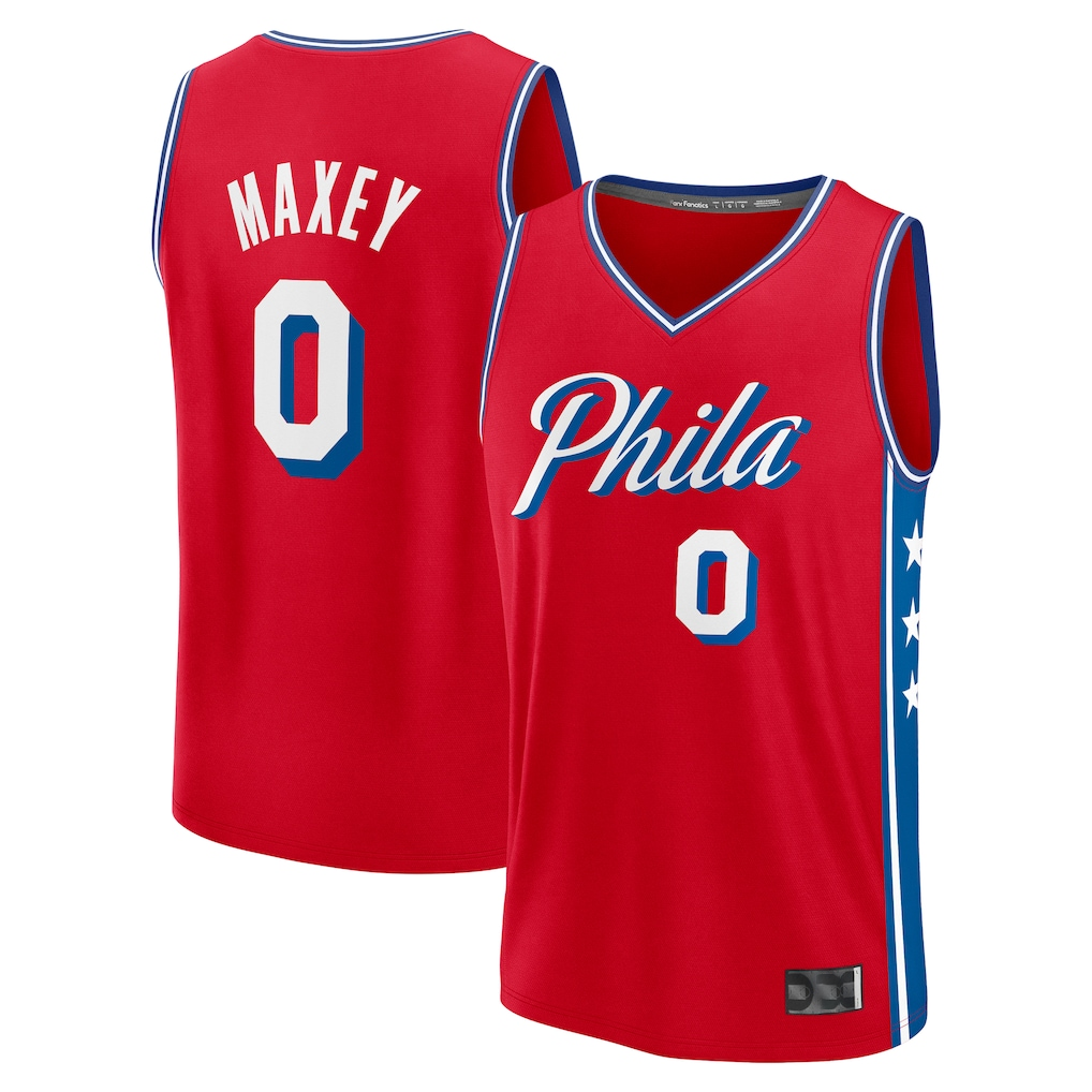 harde P.76ers #0 Tyrese Maxey Jordan Brand Red Swingman Jerseys - Statement Edition