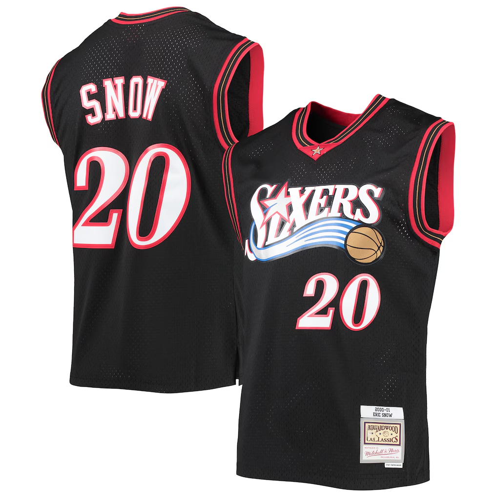 harde P.76ers #20 Eric Snow Mitchell & Ness Black 2000-01 Hardwood Classics Swingman Jerseys