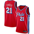 harde P.76ers #21 Joel Embiid Jordan Brand Red Swingman Jerseys - Statement Edition