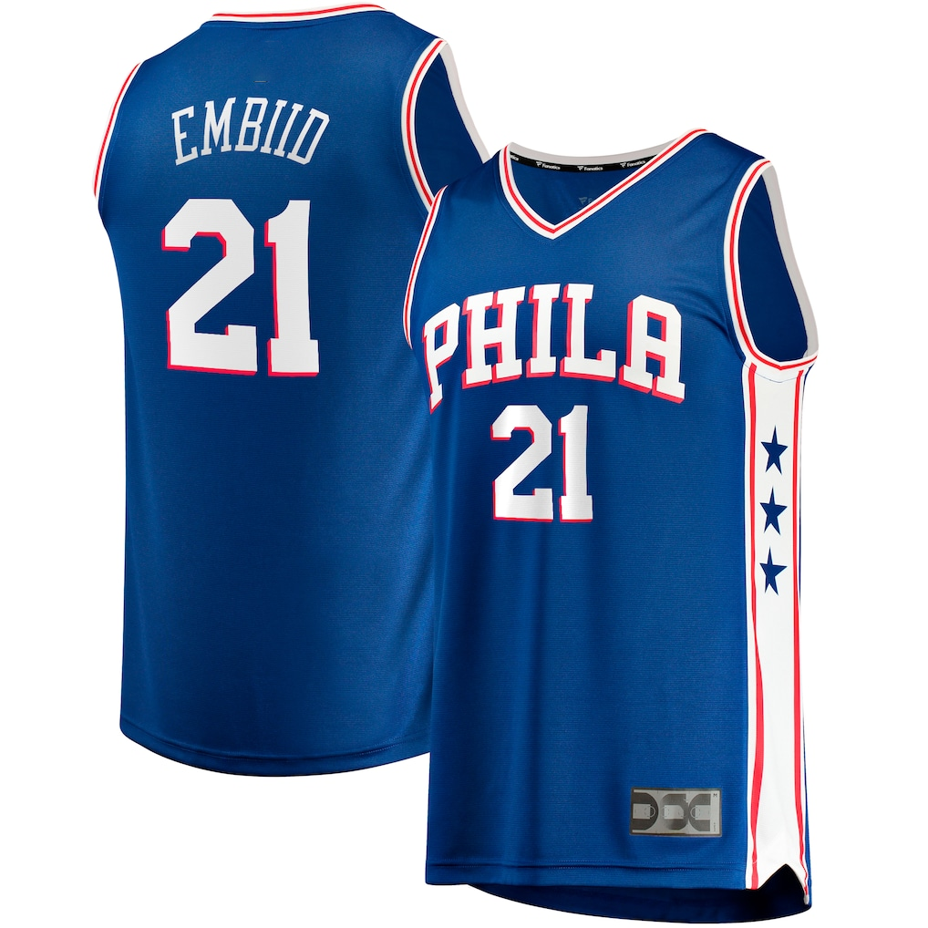 harde P.76ers #21 Joel Embiid  Royal Big & Tall Fast Break Player Jerseys - Icon Edition
