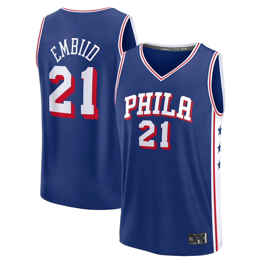 harde P.76ers #21 Joel Embiid  Royal Fast Break Replica Player Jerseys - Icon Edition