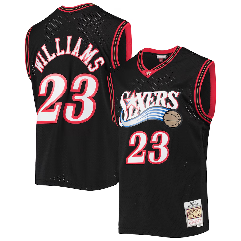 harde P.76ers #23 Lou Williams Mitchell & Ness Black 2005-06 Hardwood Classics Swingman Jerseys