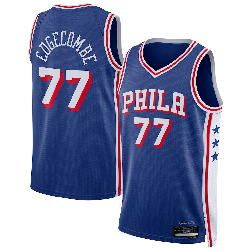 harde P.76ers #77 VJ Edgecombe Royal Swingman Jerseys - Icon Edition