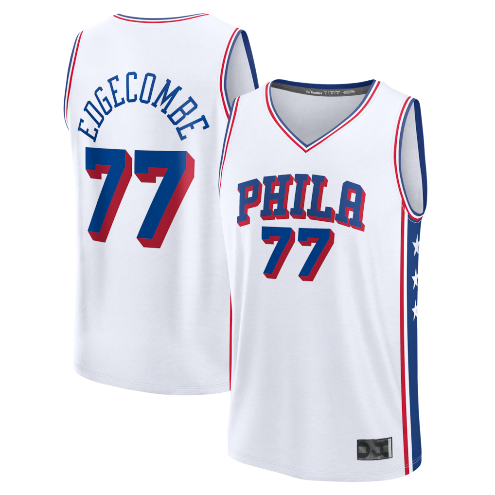 harde P.76ers #77 VJ Edgecombe  White Fast Break Replica Player Jerseys - Association Edition