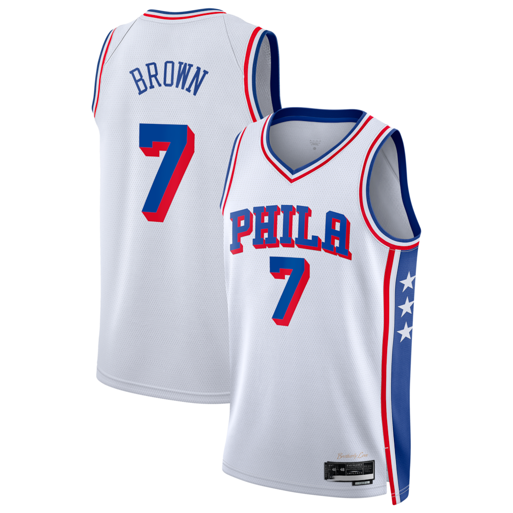 harde P.76ers #7 White Swingman Jerseys - Association Edition