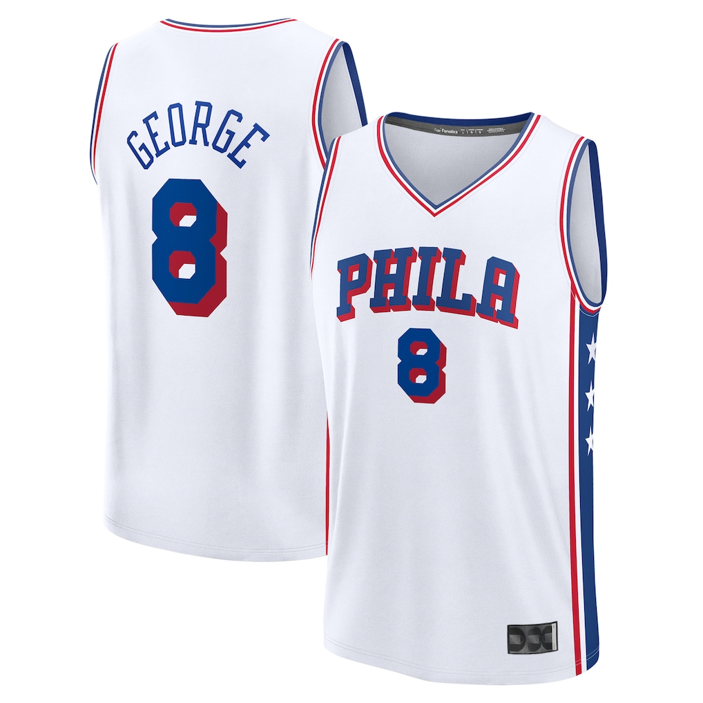 harde P.76ers #8 Paul George White Fast Break Replica Player Jerseys