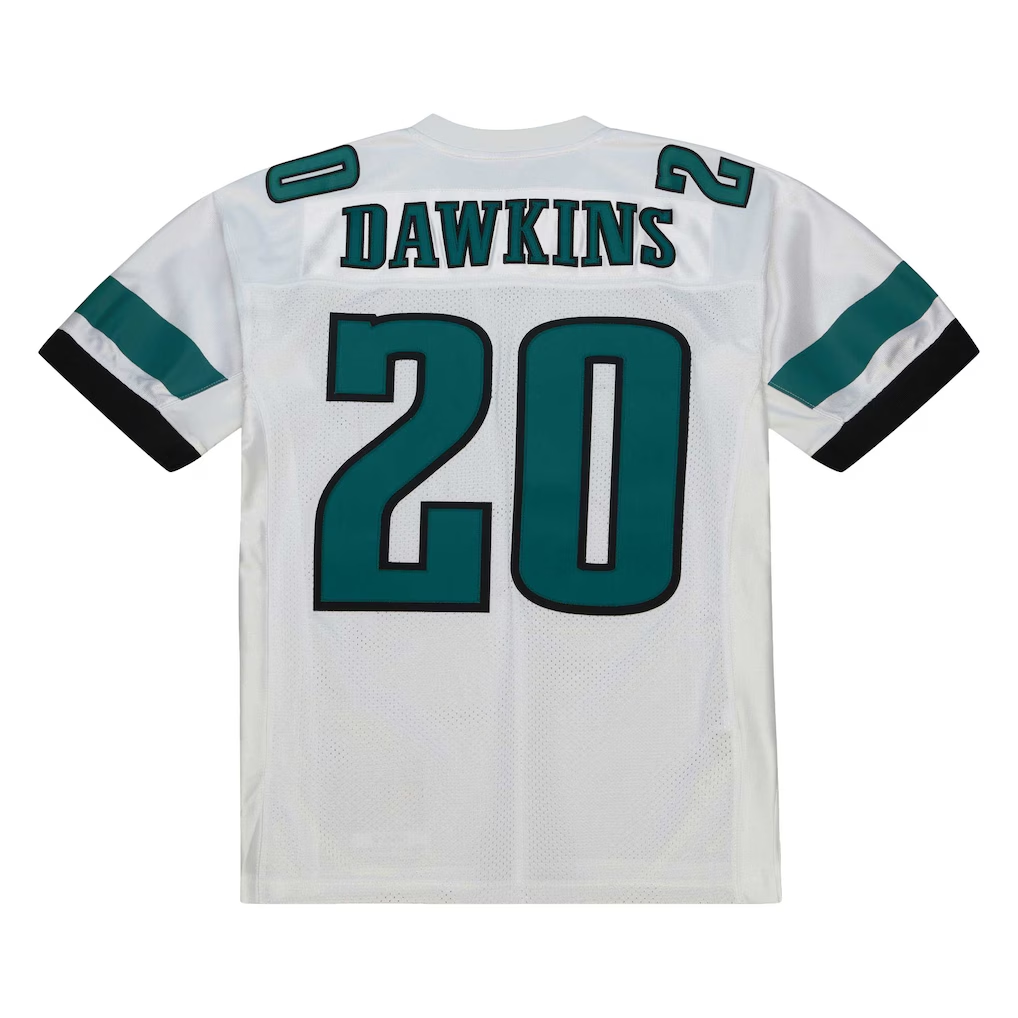 harde P.Eagles 1996 #20 Brian Dawkins Mitchell & Ness White Authentic Throwback Retired Player Stitched Puhic Jersey