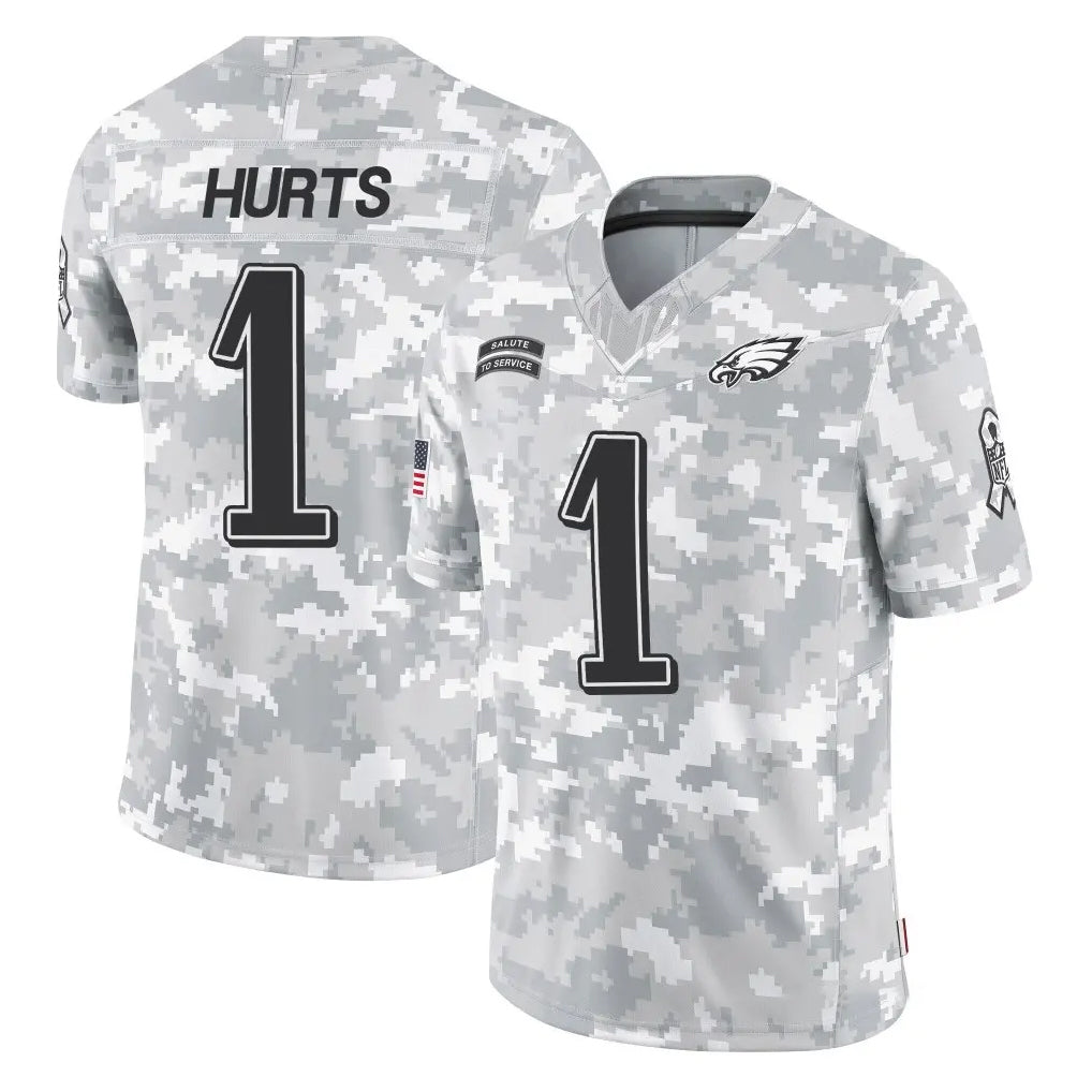 harde P.Eagles #1 Jalen Hurts Player Arctic Camo Salute to Service Limited Game Stitched Jerseys