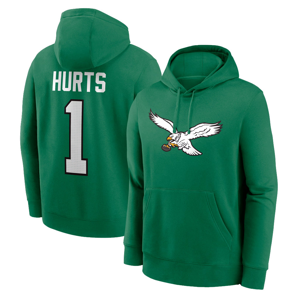 harde P.Eagles #1 Jalen Hurts Player Green Pullover Hoodies Home Game Stitched Jerseys