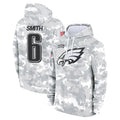 harde P.Eagles #6 DeVonta Smith Player Arctic Camo Salute to Service Pullover Hoodies Limited Game Stitched Jerseys