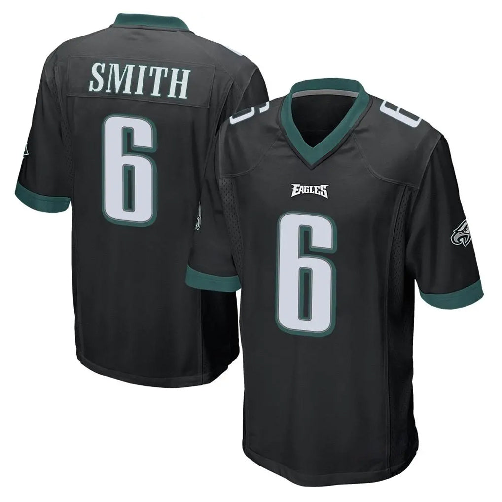 harde P.Eagles #6 DeVonta Smith Player Black Home Game Stitched Jerseys