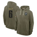 harde P.Eagles #6 DeVonta Smith Player Olive Salute to Service Pullover Hoodies Limited Stitched Jerseys