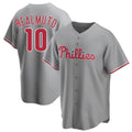harde P.Phillies #10 J.T. Realmuto Player Gray Game Stitched Jerseys
