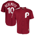 harde P.Phillies #10 J.T. Realmuto Player Red Cooperstown Collection Limited Home Stitched Jerseys