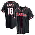 harde P.Phillies #16 Brandon Marsh Player Black Fashion Out Home Game Stitched Jerseys