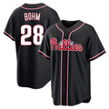 harde P.Phillies #28 Alec Bohm Player Black Fashion Out Home Game Stitched Jerseys