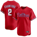 harde P.Phillies #2 Justin Crawford Player Red Home Limited Stitched Jerseys