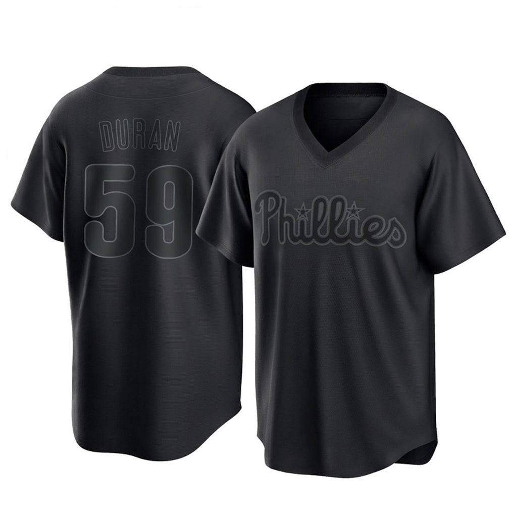 harde P.Phillies #59 Jhoan Duran Player Black Pitch Fashion Limited T-shirt Stitched Jerseys