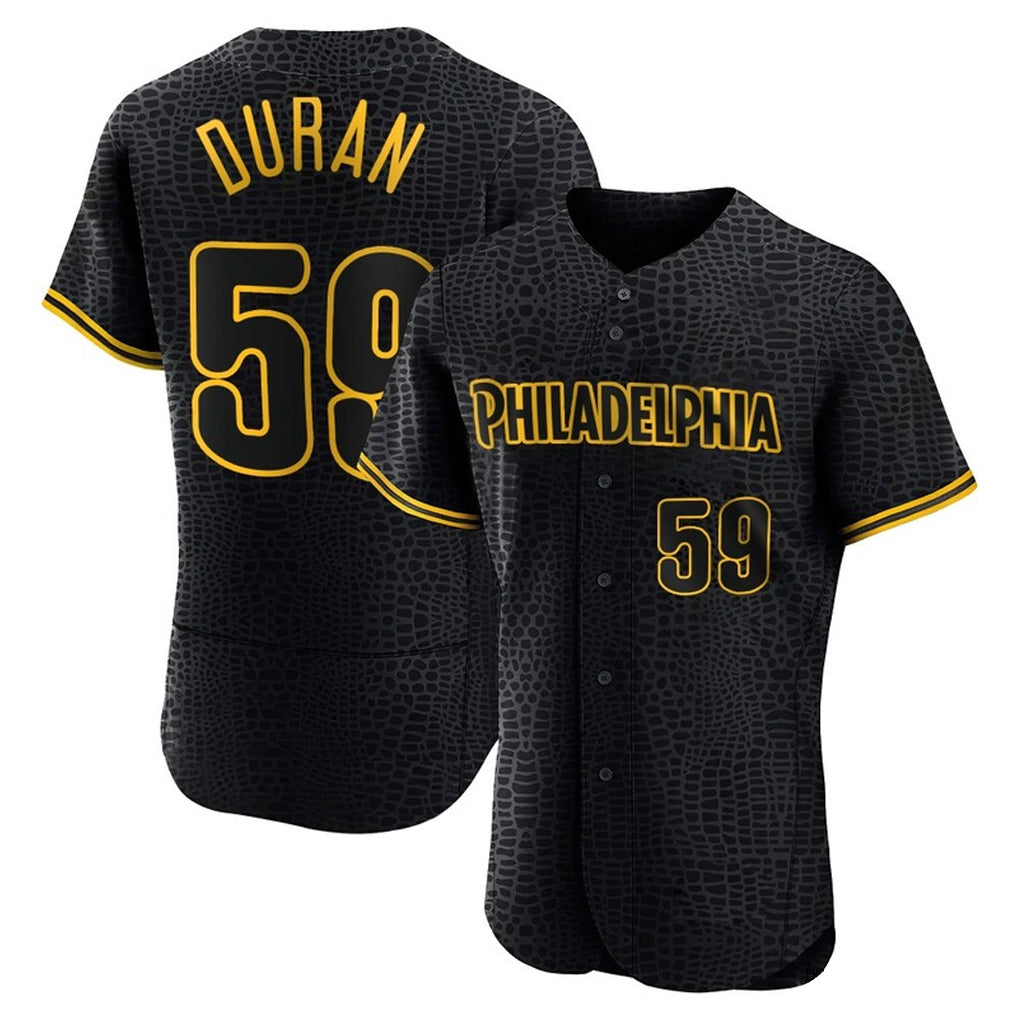 harde P.Phillies #59 Jhoan Duran Player Black Snake Skin City Home Limited Elite Stitched Jerseys