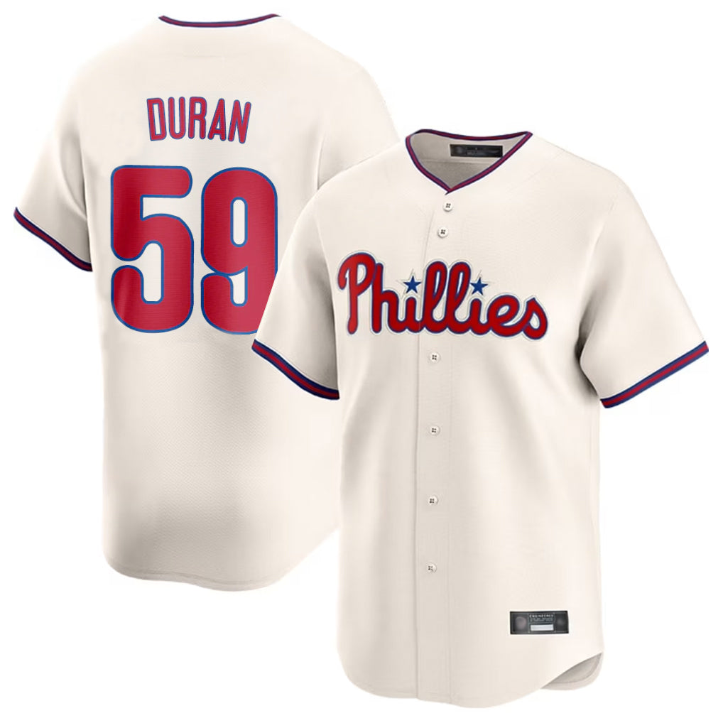 harde P.Phillies #59 Jhoan Duran Player Cream Home Limited Stitched Jerseys