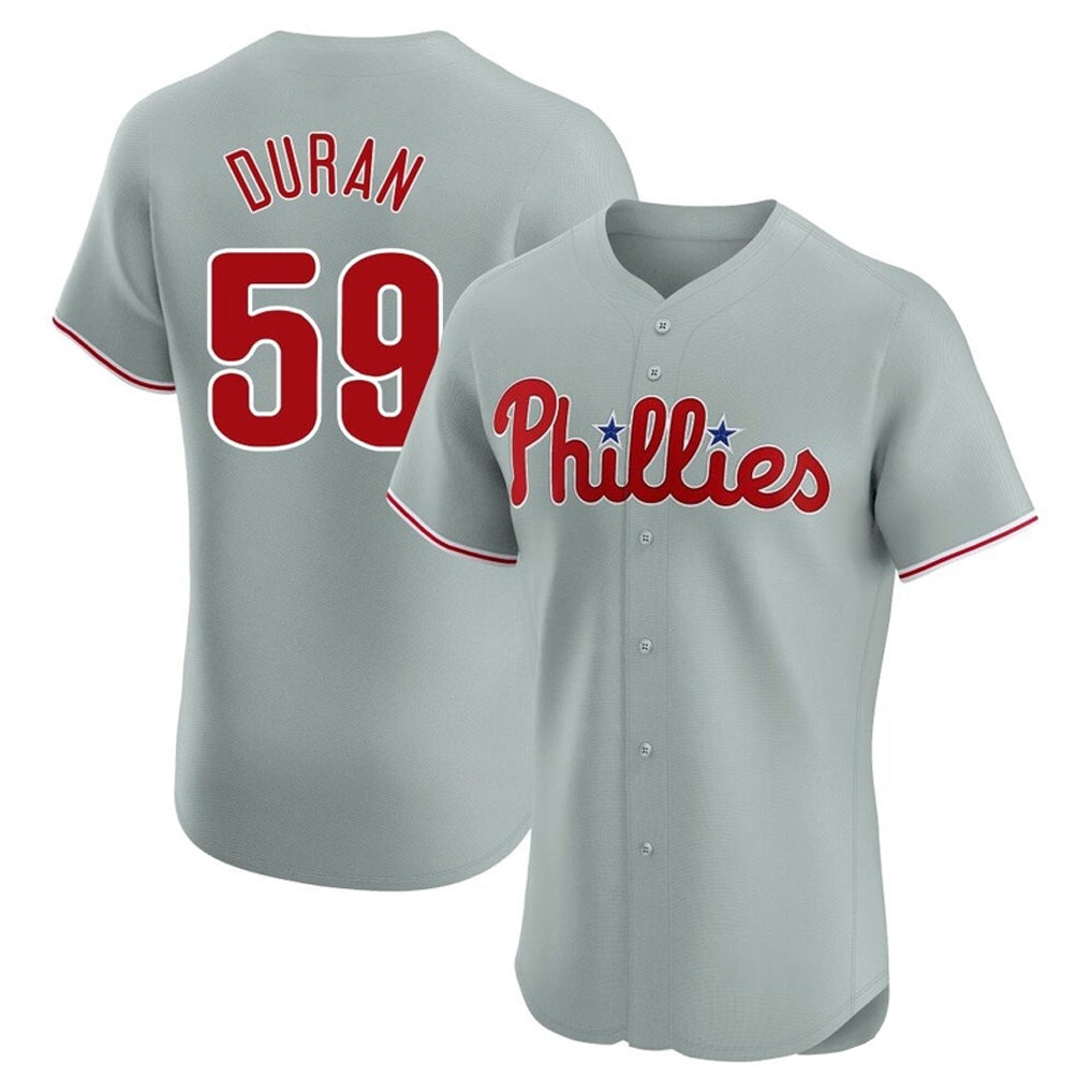 harde P.Phillies #59 Jhoan Duran Player Gray Home Limited Elite Stitched Jerseys