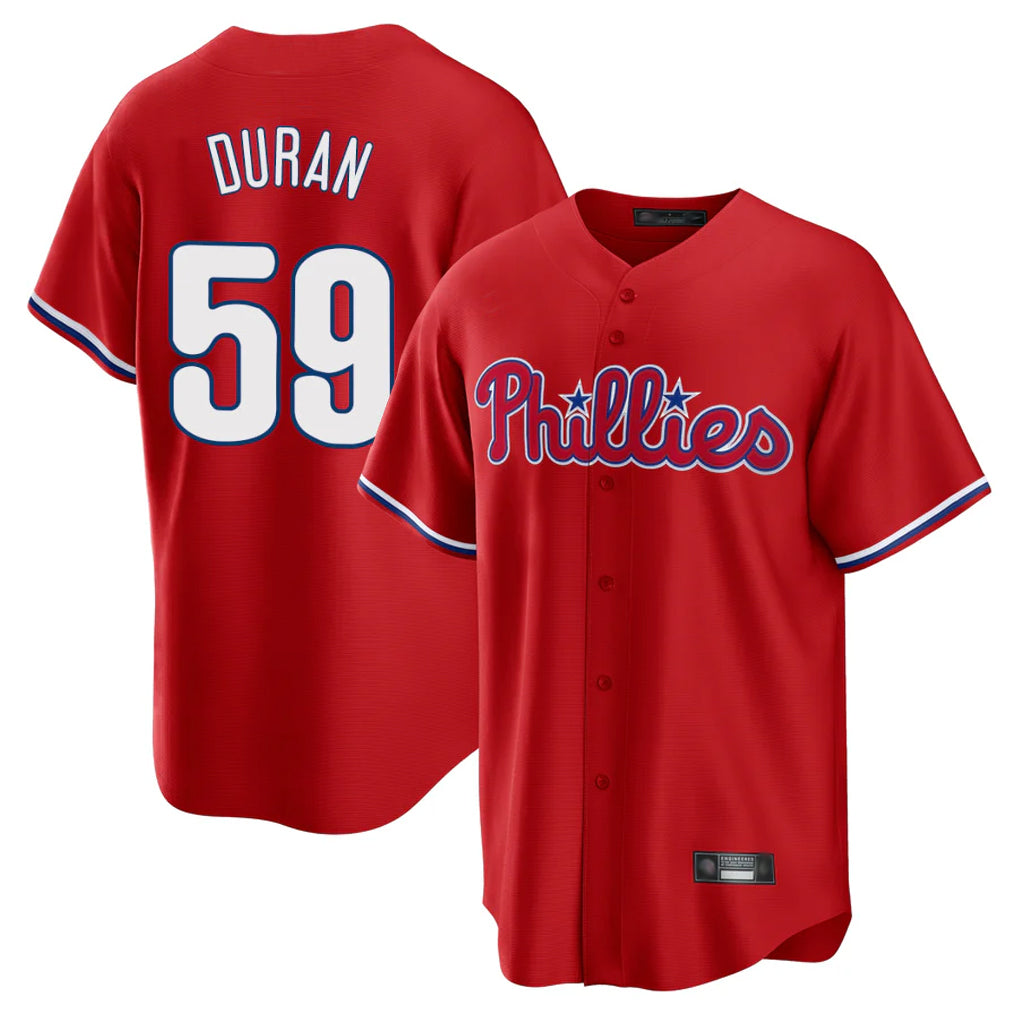 harde P.Phillies #59 Jhoan Duran Player Red Home Game Stitched Jerseys