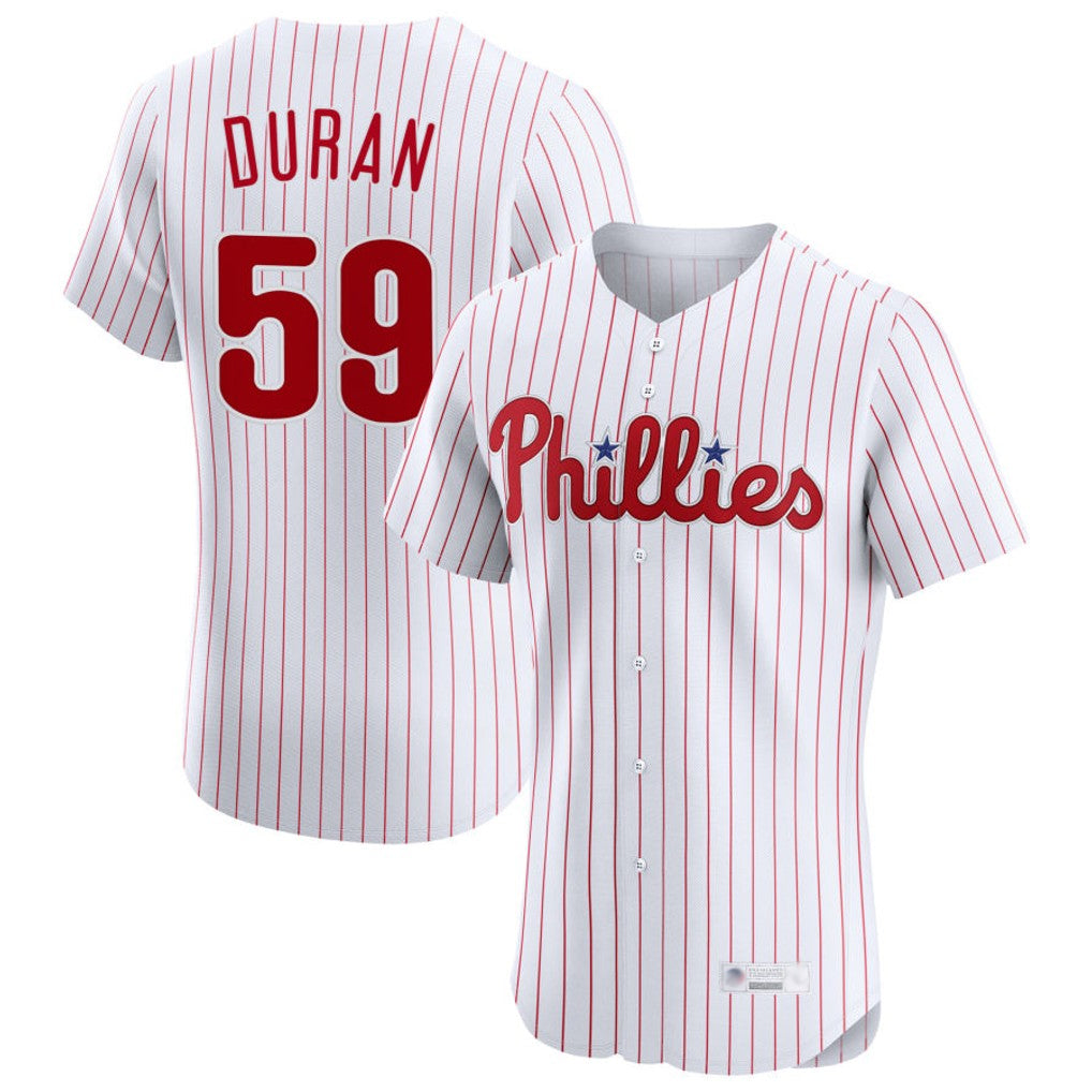 harde P.Phillies #59 Jhoan Duran Player White Home Limited Elite Stitched Jerseys