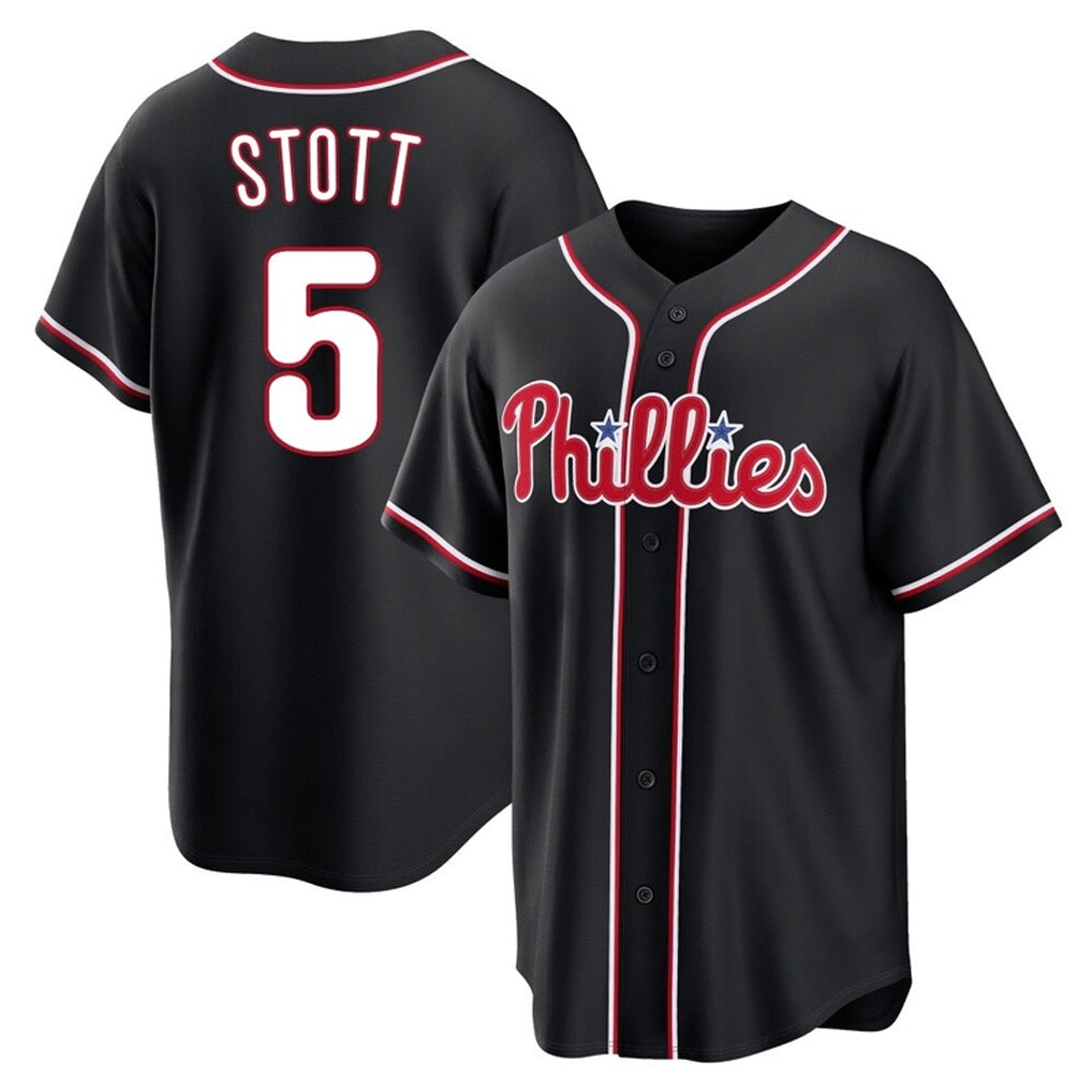 harde P.Phillies #5 Bryson Stott Player Black Fashion Out Home Game Stitched Jerseys