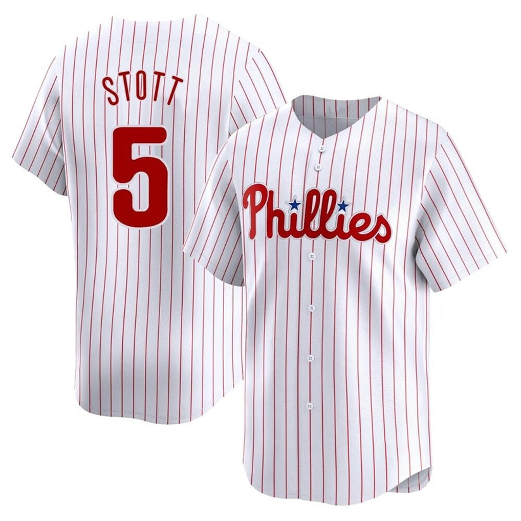 harde P.Phillies #5 Bryson Stott Player White Home Limited Stitched Jerseys