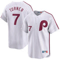 harde P.Phillies #7 Trea Turner Player White Cooperstown Collection Limited Home Stitched Jerseys