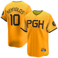 harde P.Pirates #10 Bryan Reynolds Player Gold City Connect Home Game Stitched Jerseys