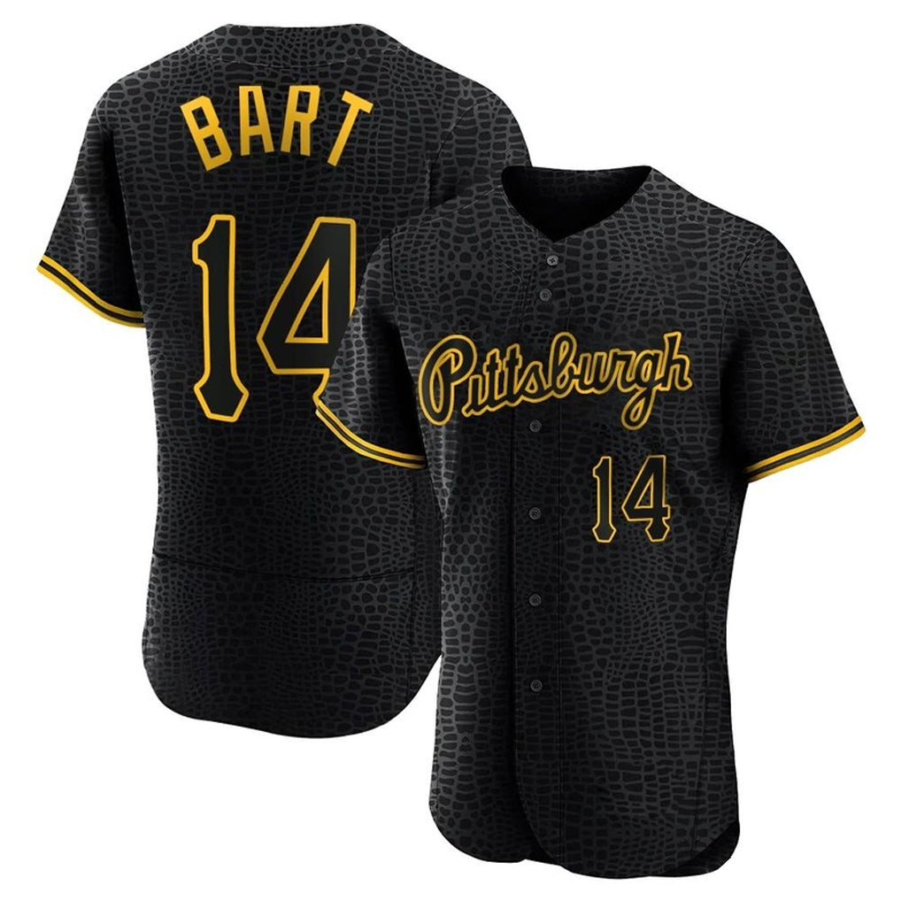 harde P.Pirates #14 Joey Bart Player Black Snake Skin City Home Limited Elite Stitched Jerseys