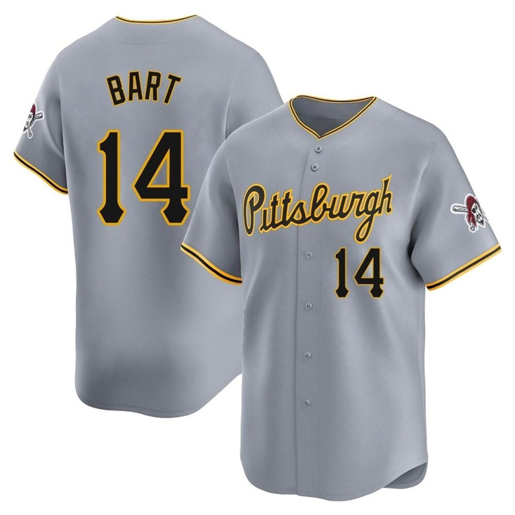 harde P.Pirates #14 Joey Bart Player Gray Road Home Limited Stitched Jerseys