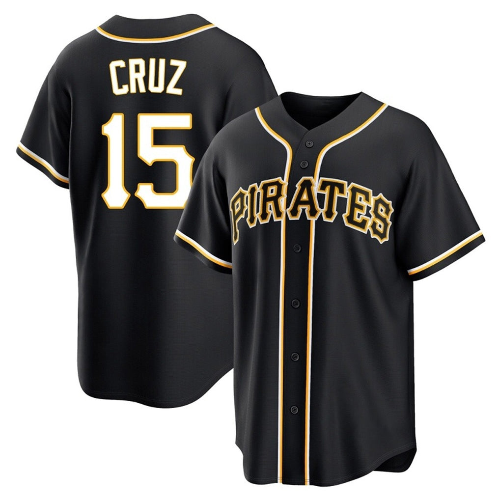 harde P.Pirates #15 Oneil Cruz Player Black Fashion Out Home Game Stitched Jerseys