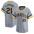 harde P.Pirates #21 Roberto Clemente Player Gray Throwback Cooperstown Collection Limited T-shirt Stitched Jerseys
